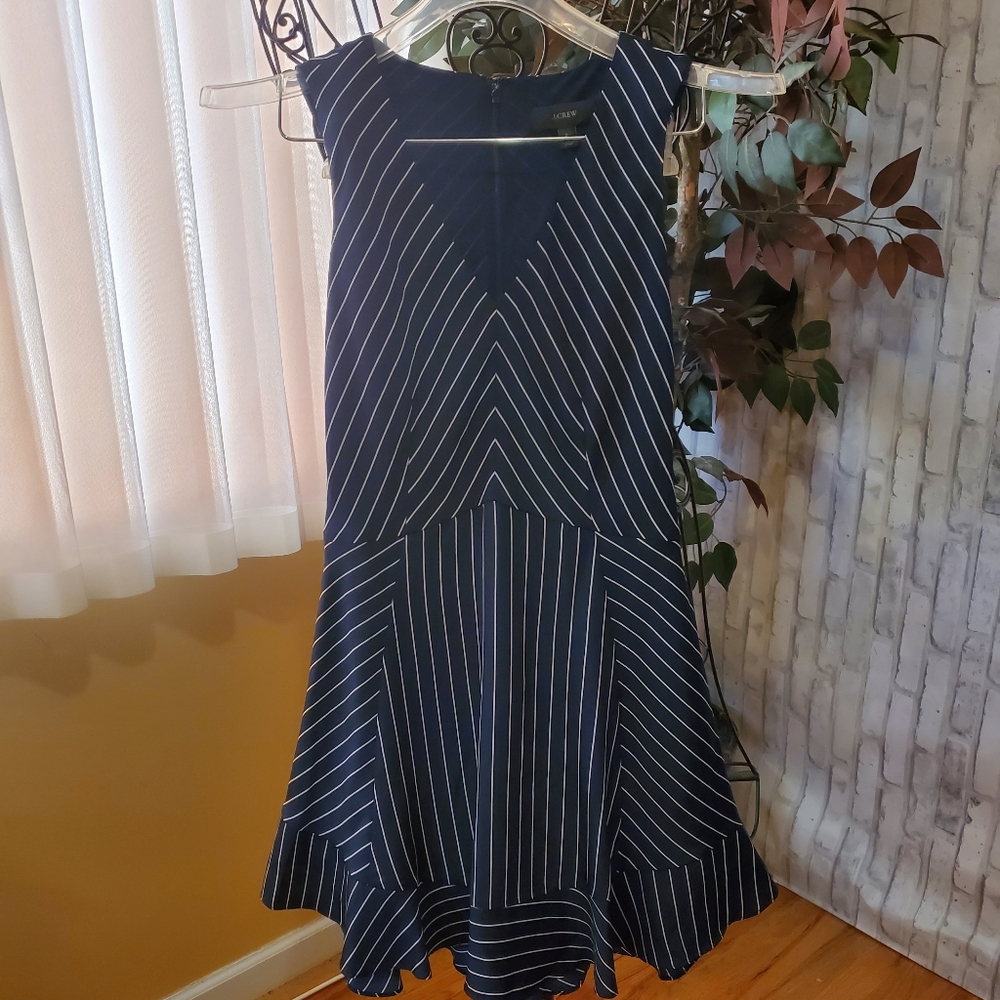 J. Crew Blue Striped Dress